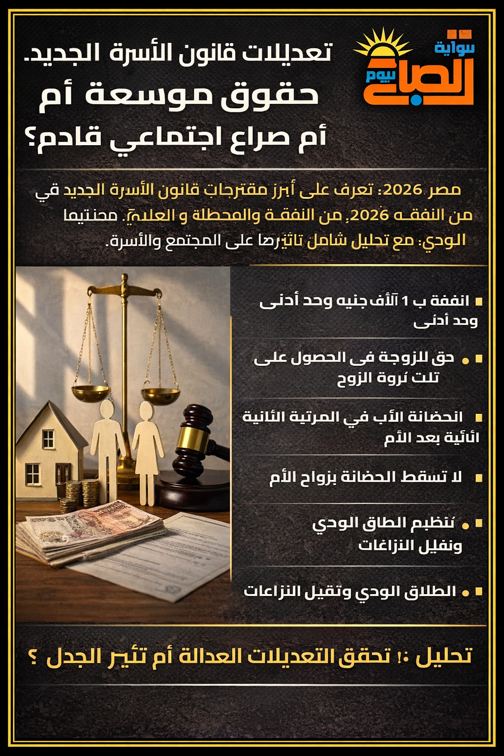 تعديلات قانون الأسرة الجديد.. حقوق موسعة أم صراع اجتماعي قادم؟